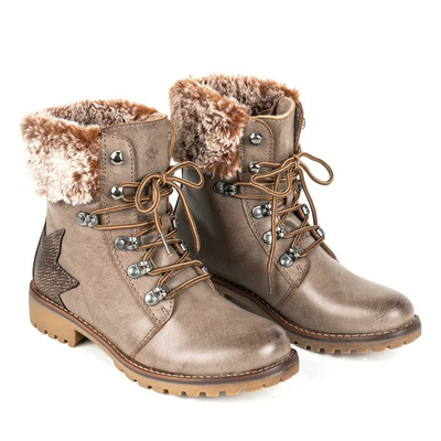 Коричневі черевики з хутром Zirca - Взуття