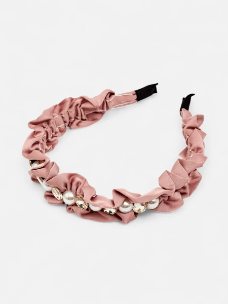 Royalfashion Haarband mit Raffung und Perlen