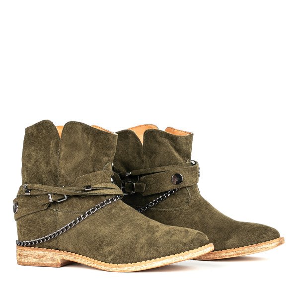 Grüne Cowboystiefel auf einem Innenkeil Salem - Footwear