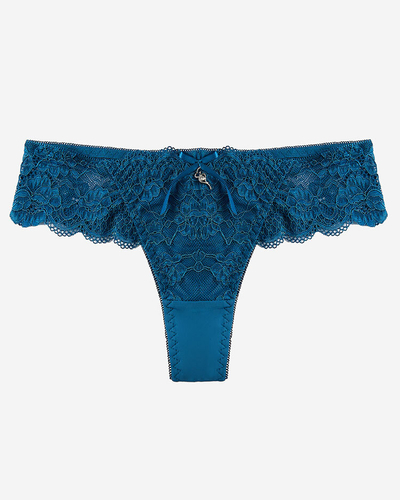 Royalfashion Türkisfarbener Spitzen-BH-Slip