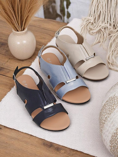 Royalfashion Damen Sandalen mit flacher Sohle Solea Comfort