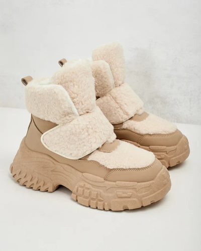 Royalfashion Damen Schneestiefel mit Schafsfell Segulla