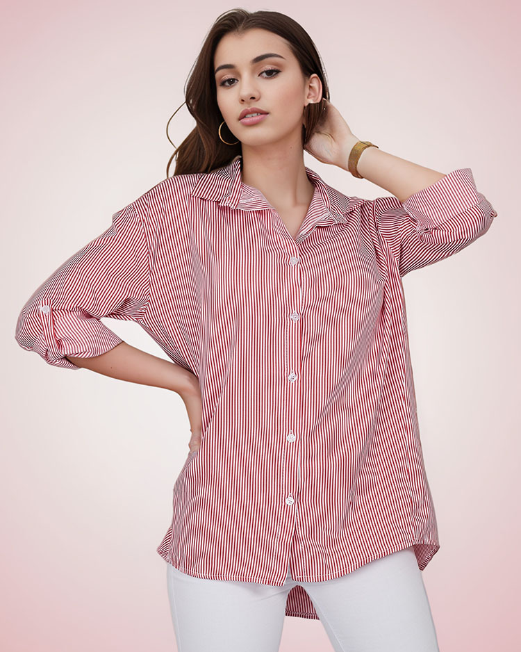 Royalfashion Gestreiftes Damenhemd