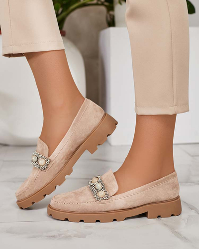 Royalfashion Жіночі мокасини з кольоровими цирконами Nel