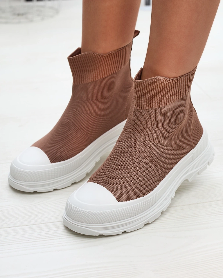 Braune Damen Slipper hohe Sportschuhe a'la Sneakers Vertiks - Footwear