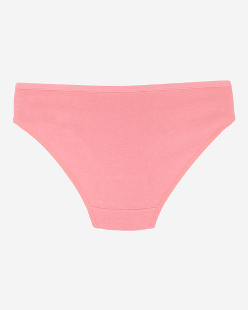 Коралові жіночі трусики з мереживом