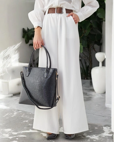 Royalfashion Handtasche aus Lackleder für Frauen mit Prägung