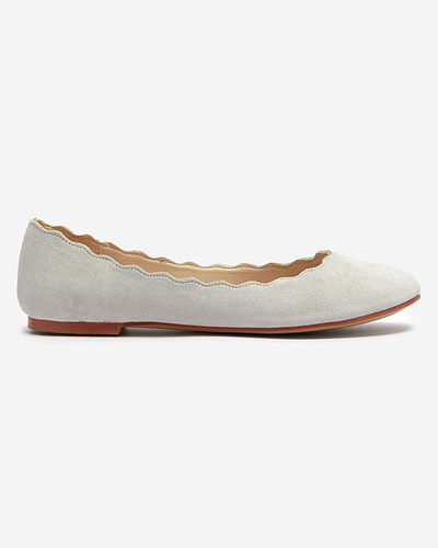 Hellgraue Damen Ballerinas aus Öko-Wildleder Antonelia - Footwear