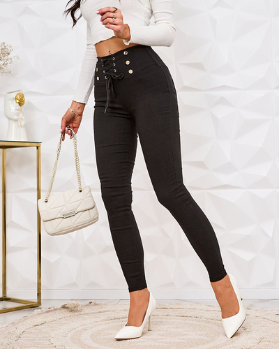 Royalfashion Damen Teggings-Hose mit dekorativer Bindung