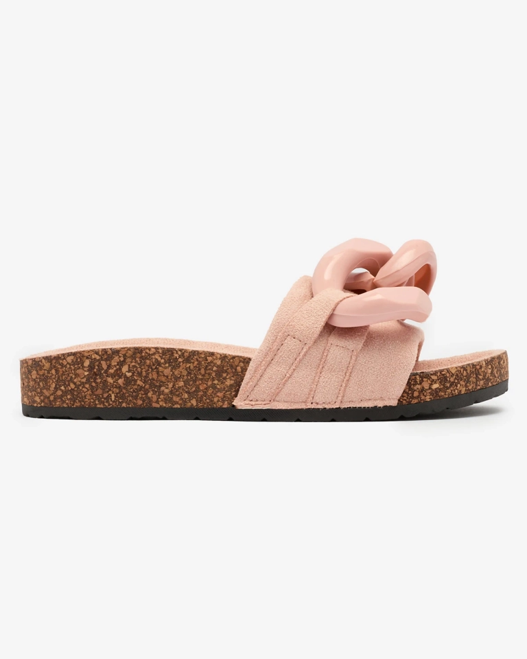 Royalfashion Damen Flip-Flops mit Kunststoffkette in rosa Opixi