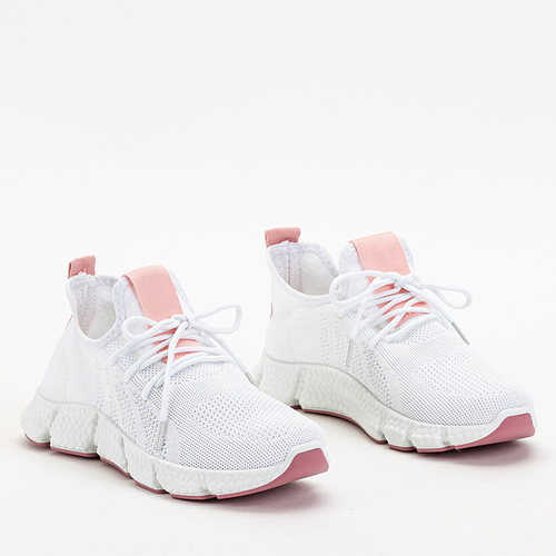 Білі жіночі кросівки з рожевими вставками Baym