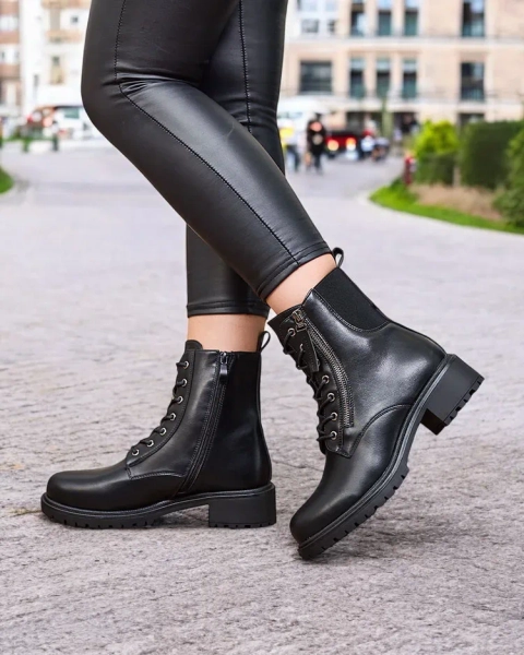 Royalfashion Чорні жіночі черевики з екошкіри Gaddaxa