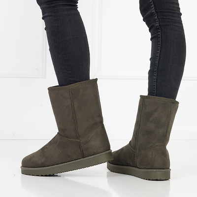 Dunkelgrüne Glatt-Schneestiefel Lesledi - Schuhe