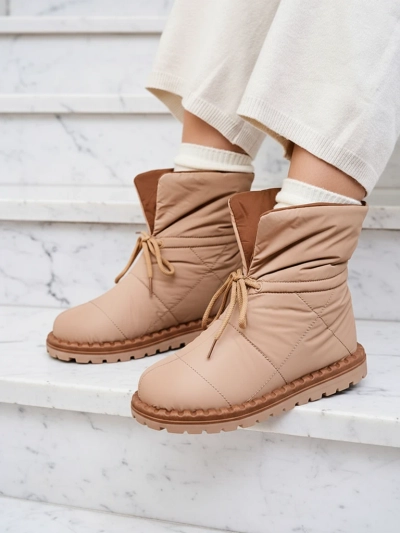 Royalfashion Damen Schlupf-Schneestiefel in braun Nevonsis