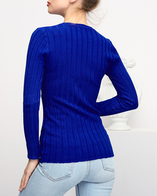 Жіночий светр в кобальтову смужку - Одяг