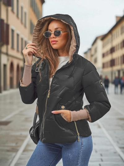 Жіноча стьобана куртка з капюшоном і стягуючими манжетами на рукавах Silent Ridge