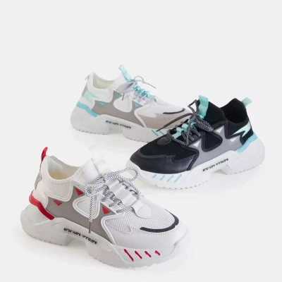 OUTLET Schwarze Herren-Sneaker mit mintfarbenen Gain-Elementen - Schuhe