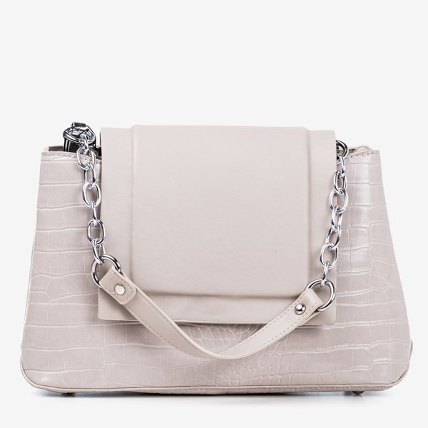 Graue Damenhandtasche mit Tierprägung - Handtaschen