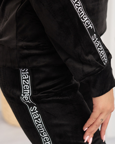 Schwarzer Damen-Trainingsanzug mit Streifen - Kleidung