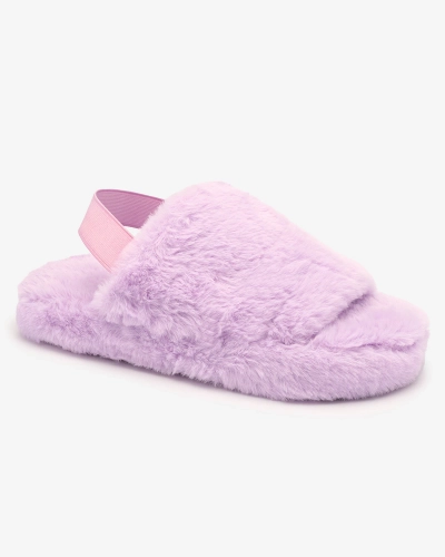 Royalfashion Lila Damen-Pelz-Pantoffeln Nabres