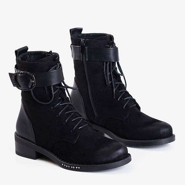 Schwarze Damenstiefel mit Roubaix-Schnalle - Schuhe