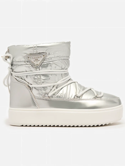 Royalfashion Damen Silber Vevnose Schlupfstiefel a'la Schneestiefel