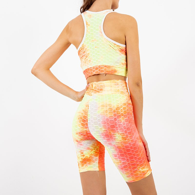 Damen Orange Tie Dye 2 Stück Sport Set - Kleidung
