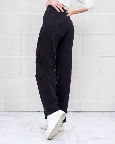Royalfashion Weite Damenjeans mit Reibung