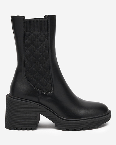 Recheo schwarze Damen-Stiefeletten mit hohem Absatz - Schuhe