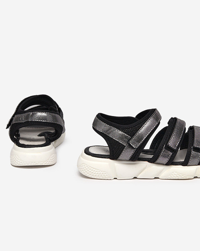 Mädchensandale mit Klettverschluss in Graphit Mumin - Footwear