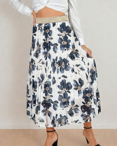 Royalfashion Damen Faltenrock mit Blumenmuster