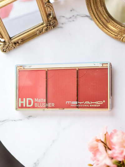 Palette mit 3 matten Rougetönen für die Wangen, Farbe Cool Rose