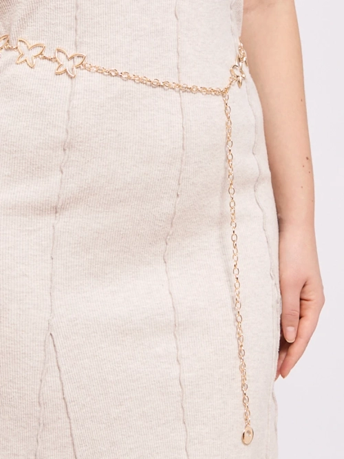 Металевий жіночий пасок Aurelia Motyl з елегантним ланцюжком – 115 см