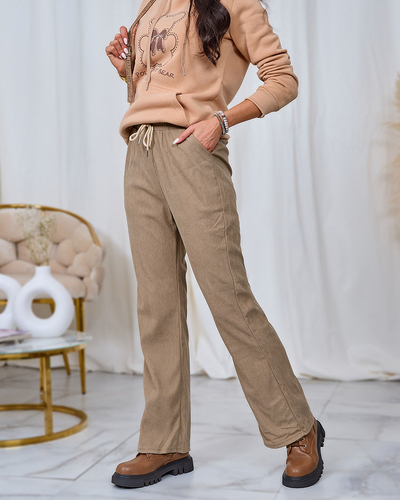 Royalfashion Khaki Damen Cordstoffhose