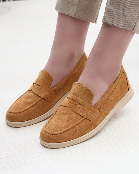 Damen Mokassins aus Öko-Wildleder in der Farbe camel Daffer- Footwear