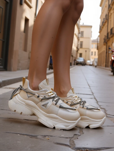 Royalfashion Damen Sneaker mit dicker Sohle Reterri