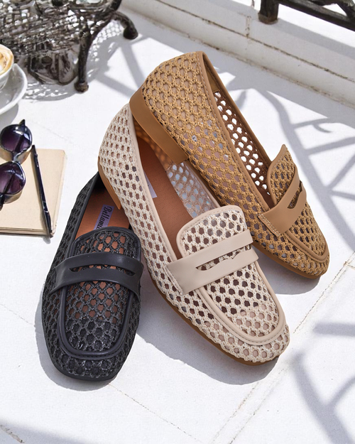 Бежеві мокасини Royalfashion Primavera Aelia з тканини з мигдалеподібним носком