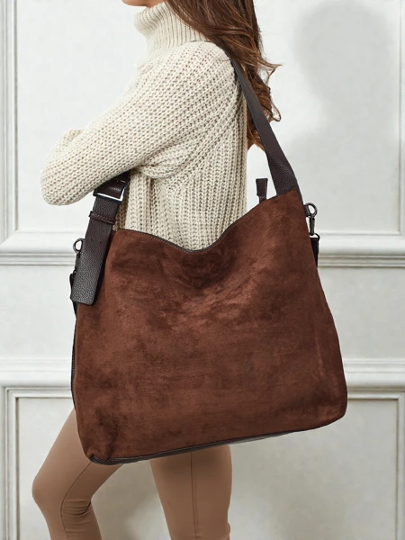 Damen Shopper Handtasche Eco Wildleder Donenn