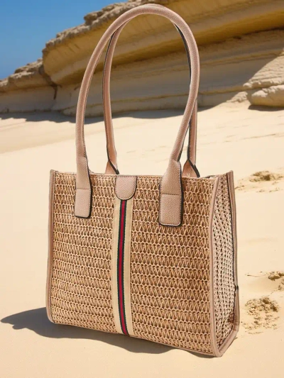 Royalfashion Große Strohtasche für Frauen im Sommerhandtaschenstil