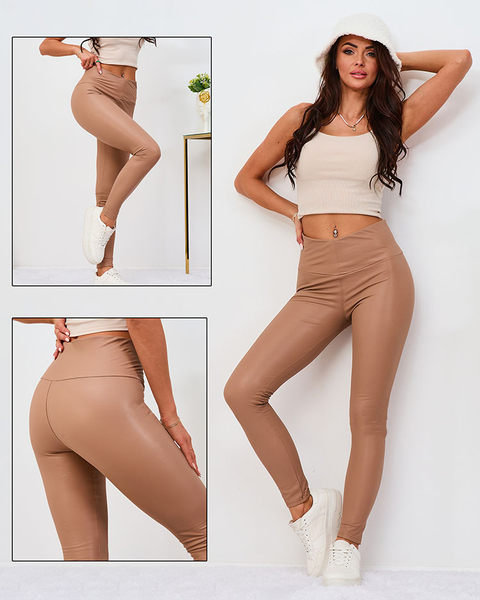 Royalfashion Damen Öko-Leder-Leggings in braun