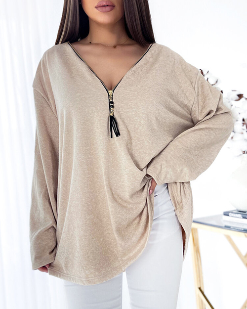 Royalfashion Жіноча блуза оверсайз бежевого кольору