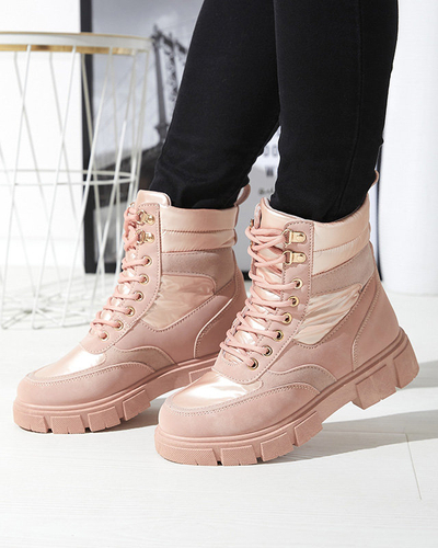 Rosa isolierte Damen Trapper-Stiefel Kasemi- Footwear