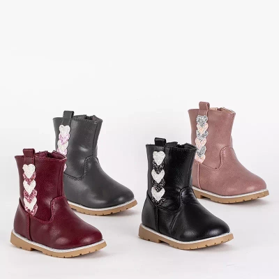 OUTLET Сірі жіночі чоботи з декоративним верхом Nokimi-Shoes