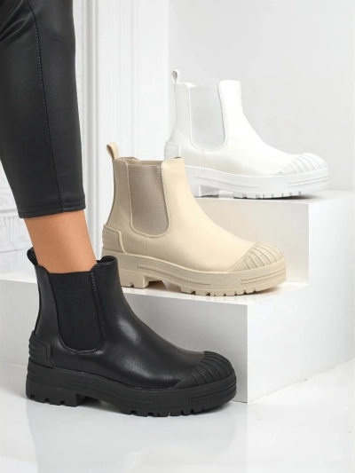 Plateau Stiefeletten aus Öko-Leder Amber Veil