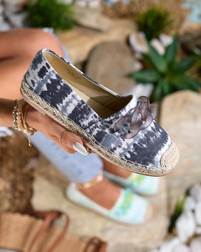 Royalfashion Schwarze Damen-Espadrilles mit Aufdruck Serffio