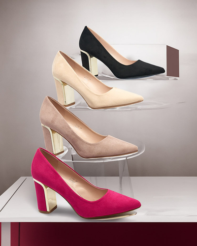 Royalfashion Beige Damen Öko-Wildleder-Pumps Afrogosa