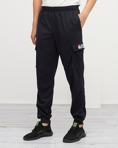 Marineblaue Herren-Jogginghose mit Taschen - Kleidung