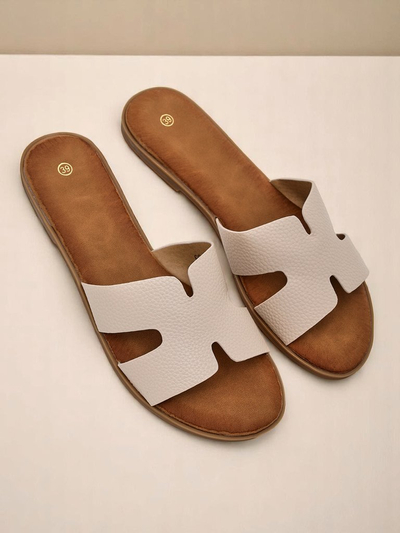 Royalfashion Damen-Pantoletten mit flacher Sohle, lässiger Stil