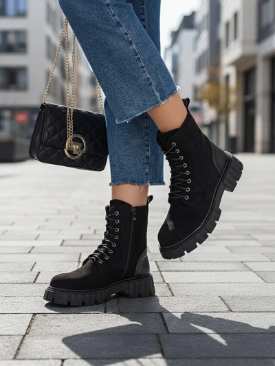Royalfashion Eco Wildleder Damen Stiefel Arbeiter Edvines