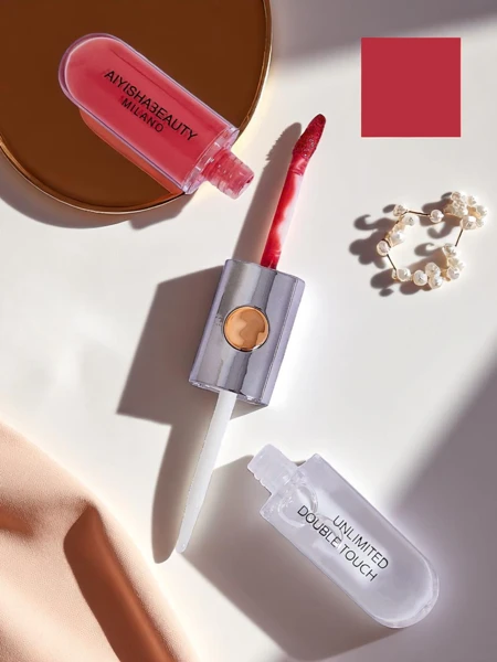 Lippenstift und transparenter Lipgloss 2-in-1 Cherry Mocha